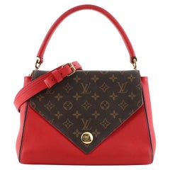 Louis Vuitton Double V Handbag Calfskin with Monogram Canvas