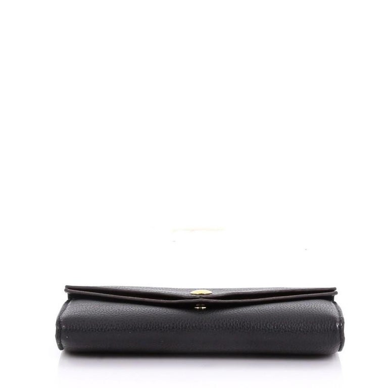 Louis Vuitton Small Double V wallet Black Leather Canvas