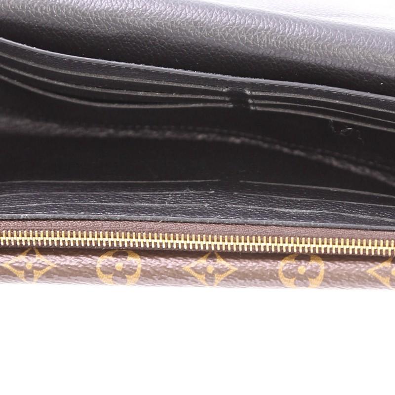 Black Louis Vuitton Double V Wallet Leather with Monogram Canvas