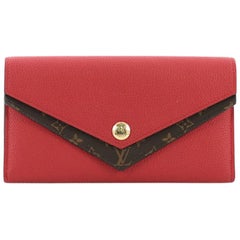 Louis Vuitton Double V Wallet Leather with Monogram Canvas