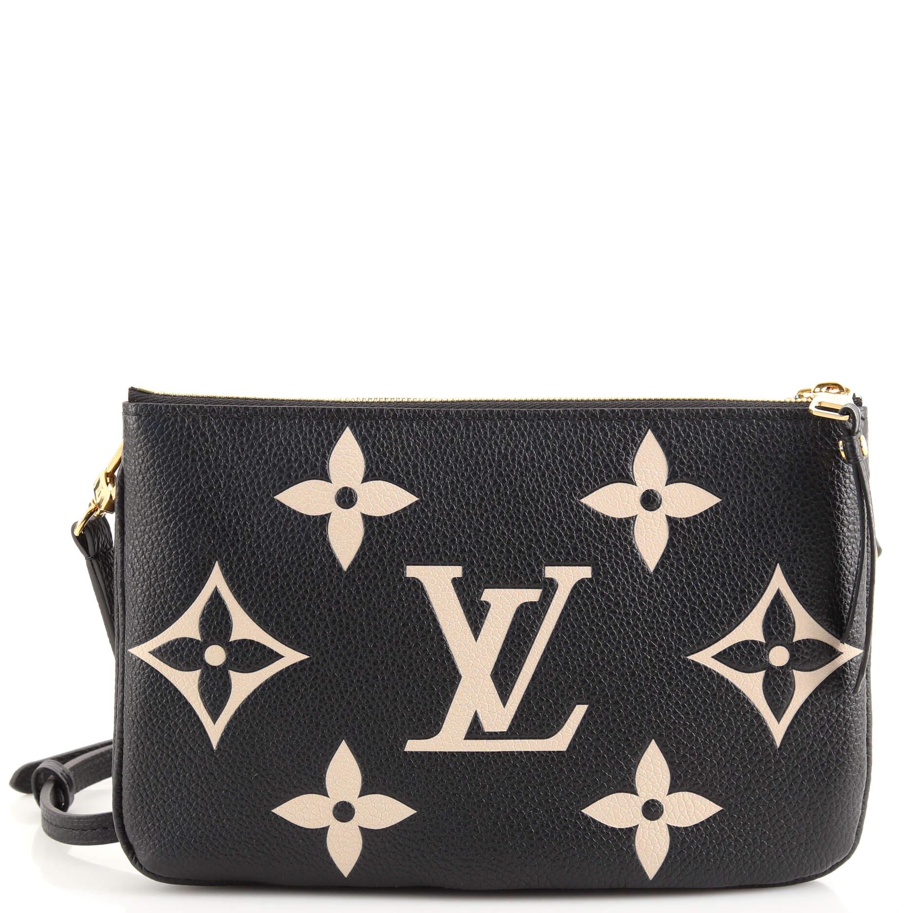 Women's or Men's Louis Vuitton Double Zip Pochette Bicolor Monogram Empreinte Giant