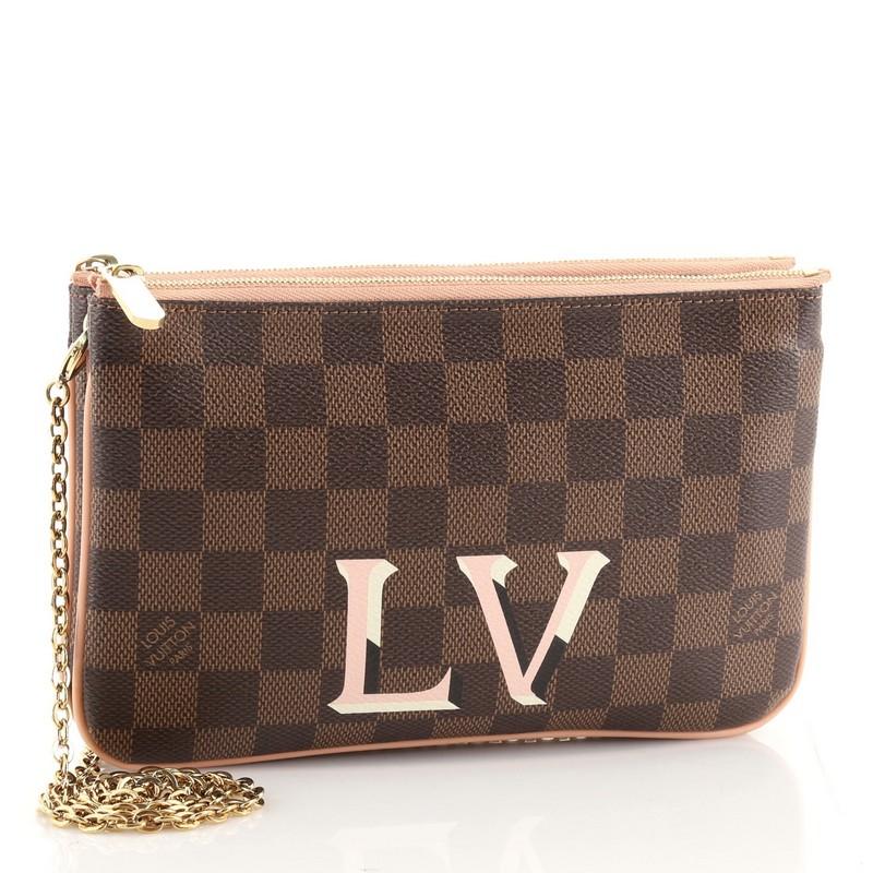 louis vuitton double zip pochette damier ebene