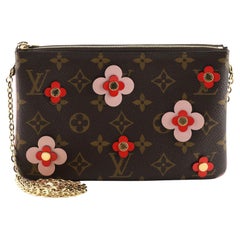 Louis Vuitton Double Zip Pochette Limited Edition Blooming Flowers Monogram 