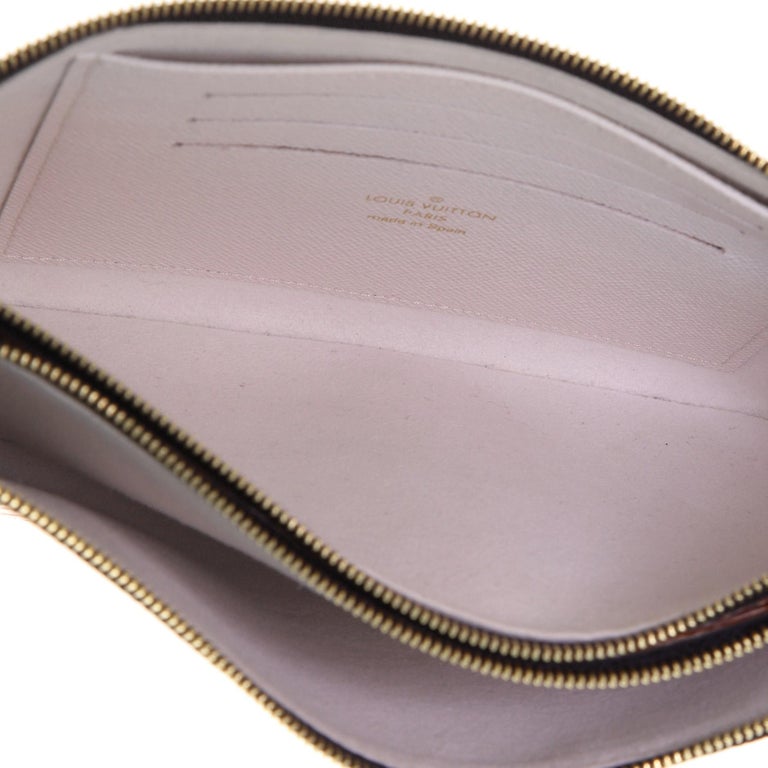 Louis Vuitton 2020 Crafty Monogram Giant Double Zip Pochette w/Strap -  Black Clutches, Handbags - LOU461391
