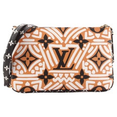 Louis Vuitton Double Zip Pochette Limited Edition Crafty Monogramm Riesen-Tasche