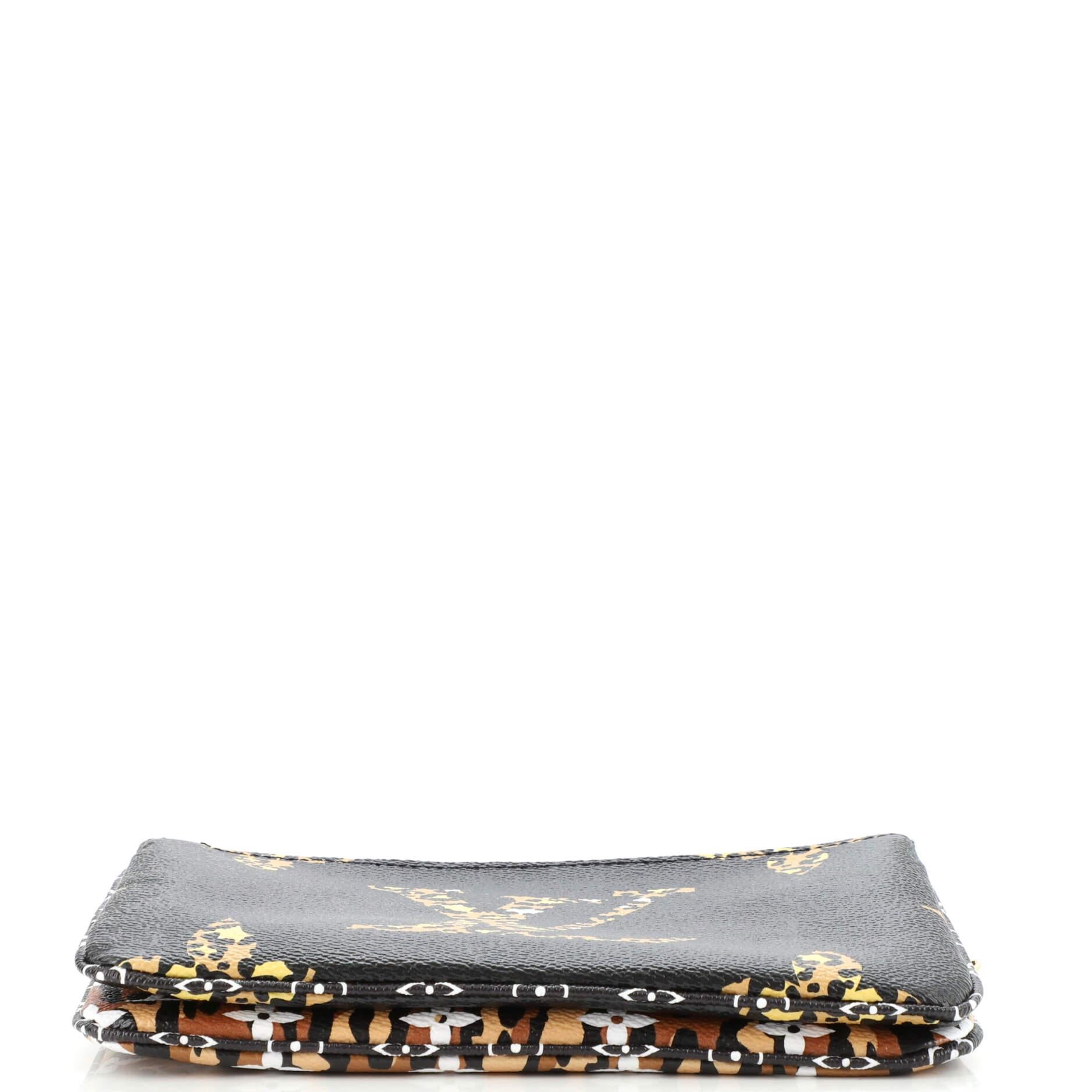 Louis Vuitton Double Zip Pochette Limited Edition Jungle Monogram Giant In Good Condition In NY, NY