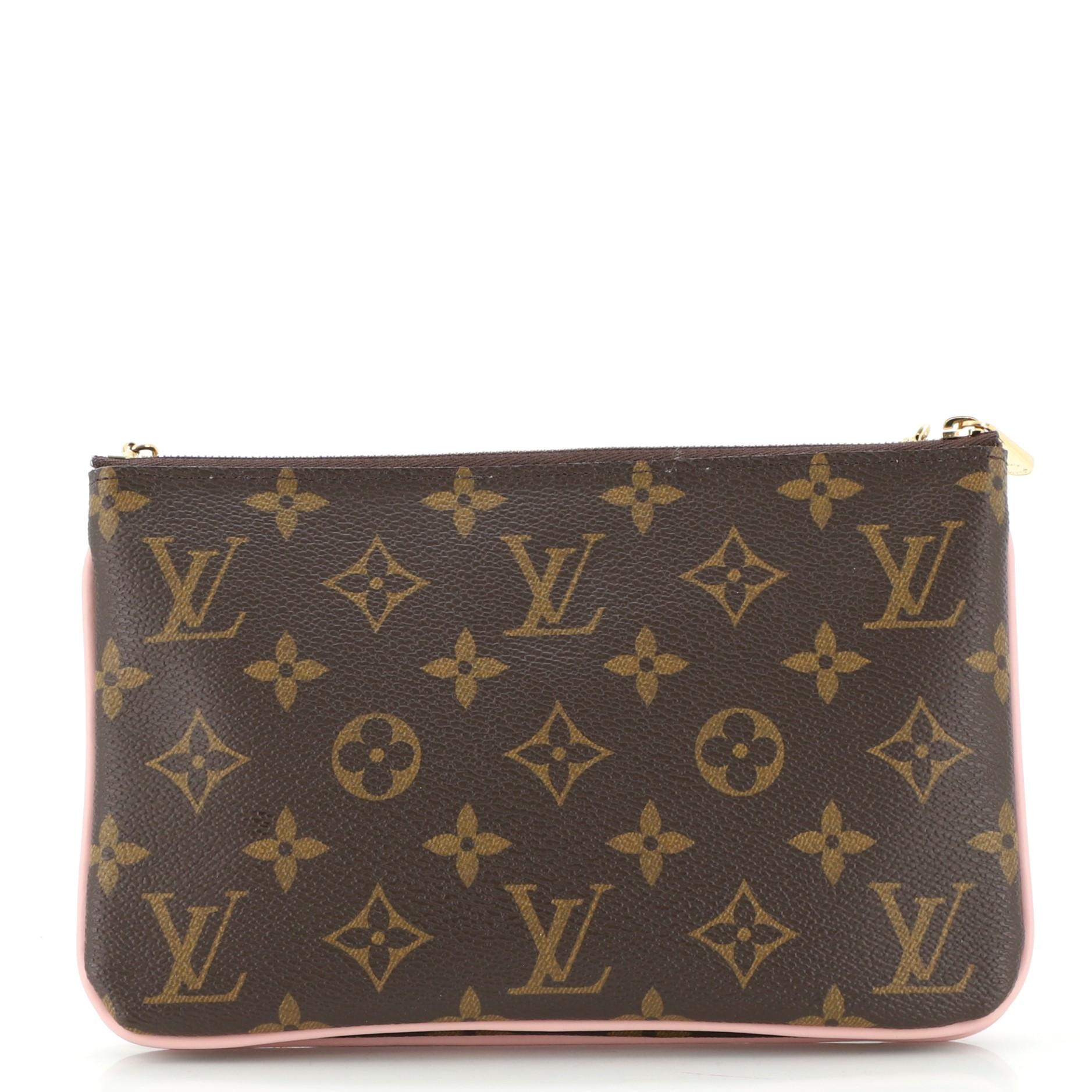 Louis Vuitton Double Zip Pochette Limited Edition Vivienne Xmas Monogram Canvas In Good Condition In NY, NY