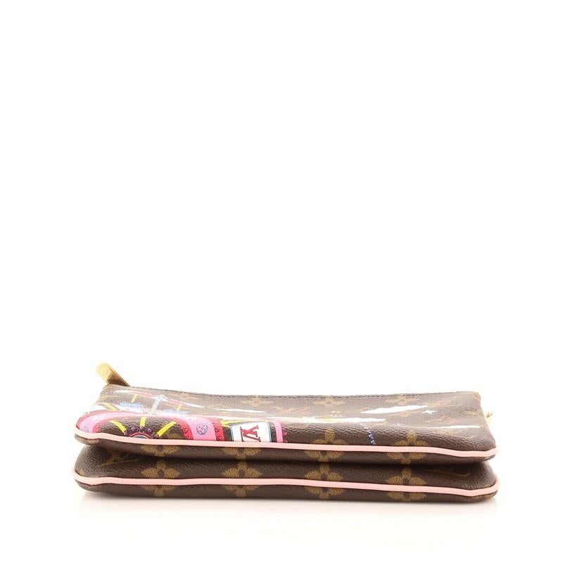 da uomo o donna Louis Vuitton Doppia Zip Pochette Edizione Limitata Vivienne Xmas Monogram