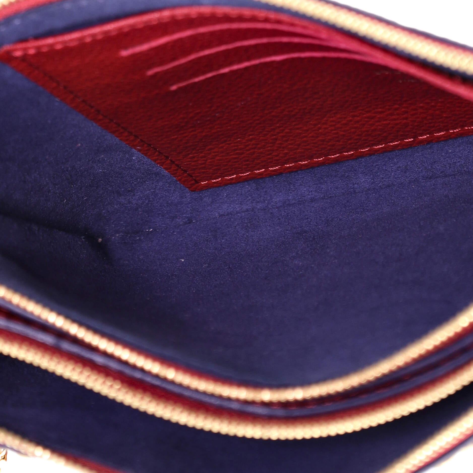 Red Louis Vuitton Double Zip Pochette Monogram Empreinte Leather