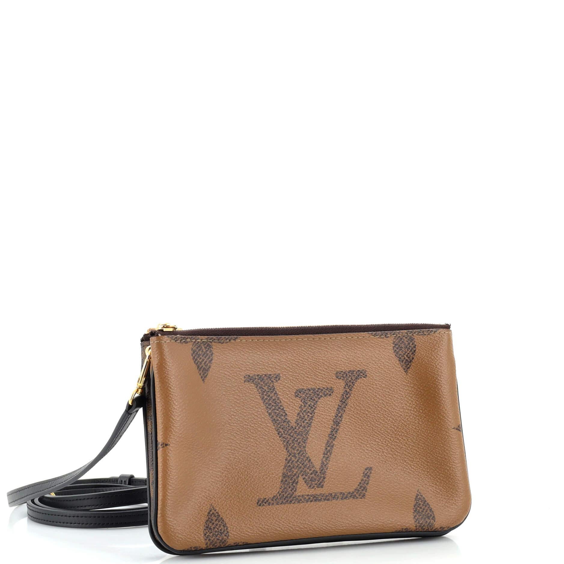 Louis Vuitton Pochette Double Zip Monogram Giant Jungle Black Multicolor