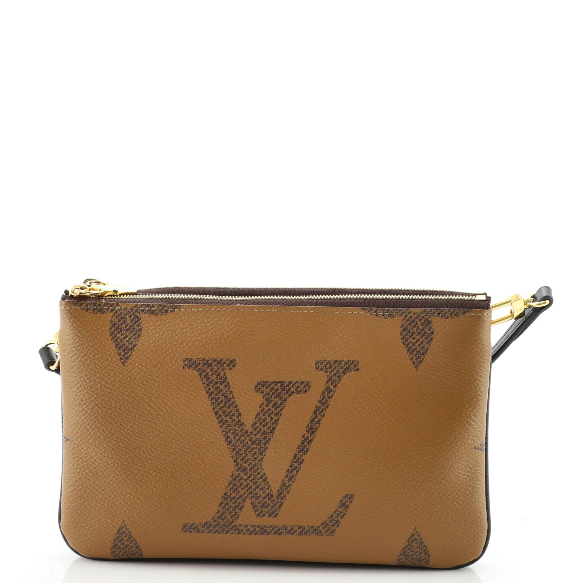 Women's or Men's Louis Vuitton Double Zip Pochette Reverse Monogram Giant