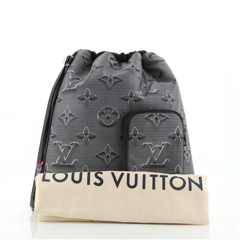 Louis Vuitton Drawstring Backpack Monogram 3D Gray/Black in Leather with  Silver-tone - US