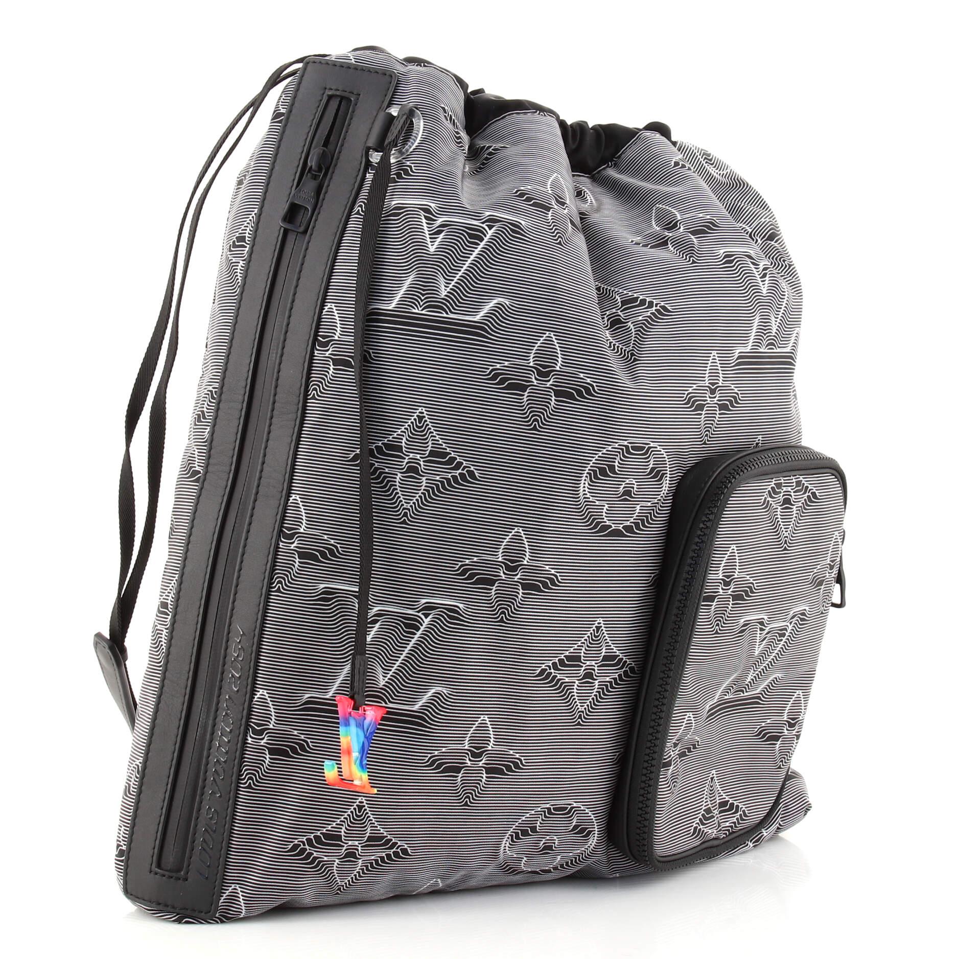 Louis Vuitton Drawstring Backpack Monogram 3D Gray/Black in