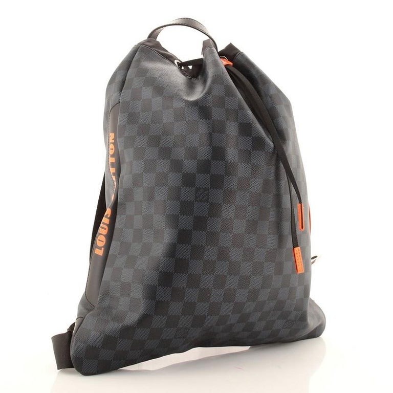 Louis Vuitton Drawstring Backpack Limited Edition Damier Cobalt Race at  1stDibs