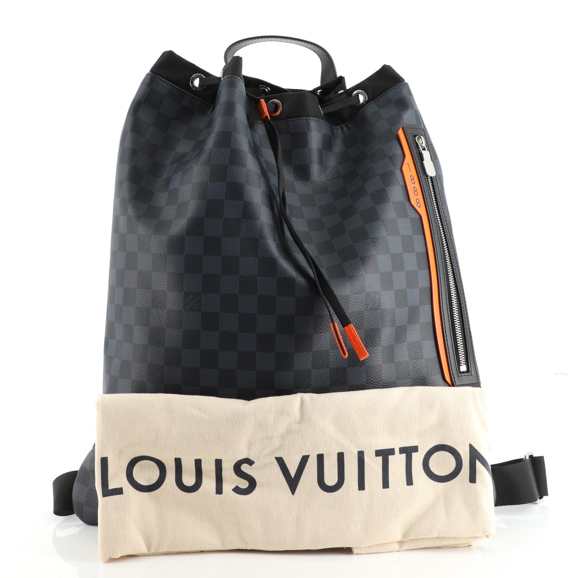 Louis Vuitton Replica Damier Cobalt Race Canvas Discovery Backpack