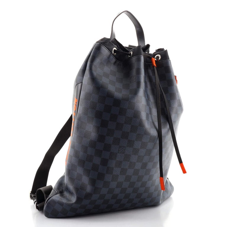 Louis Vuitton Drawstring Backpack Limited Edition Damier Cobalt Race at ...
