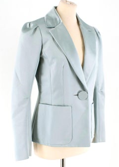 Louis Vuitton Duck-egg Blue Silk Blazer 36 FR