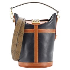 Louis Vuitton Duffle Handbag Leather with Reverse Monogram Canvas