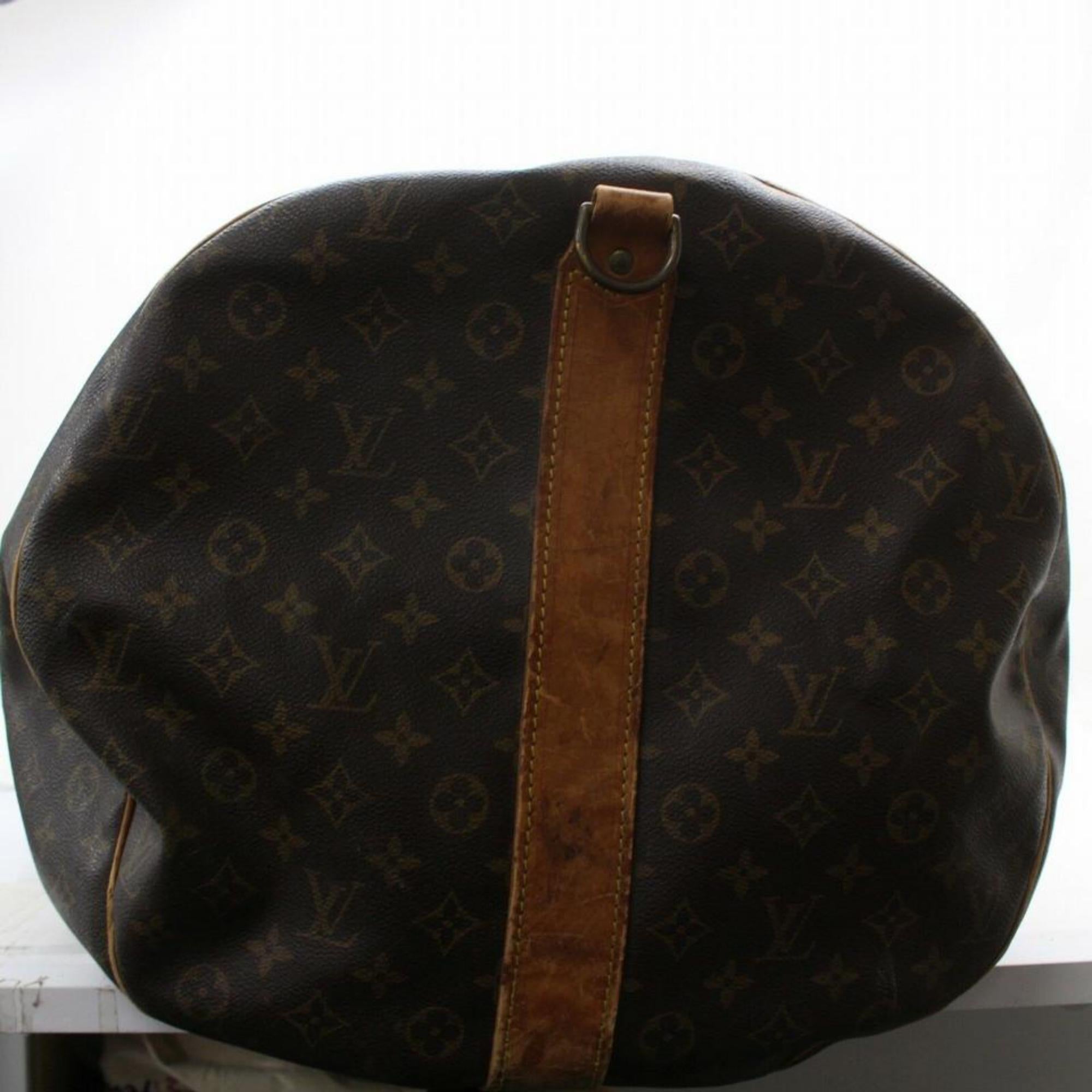 Louis Vuitton Duffle  Polochon Boston 869860 Brown Canvas Weekend/Travel Bag For Sale 2