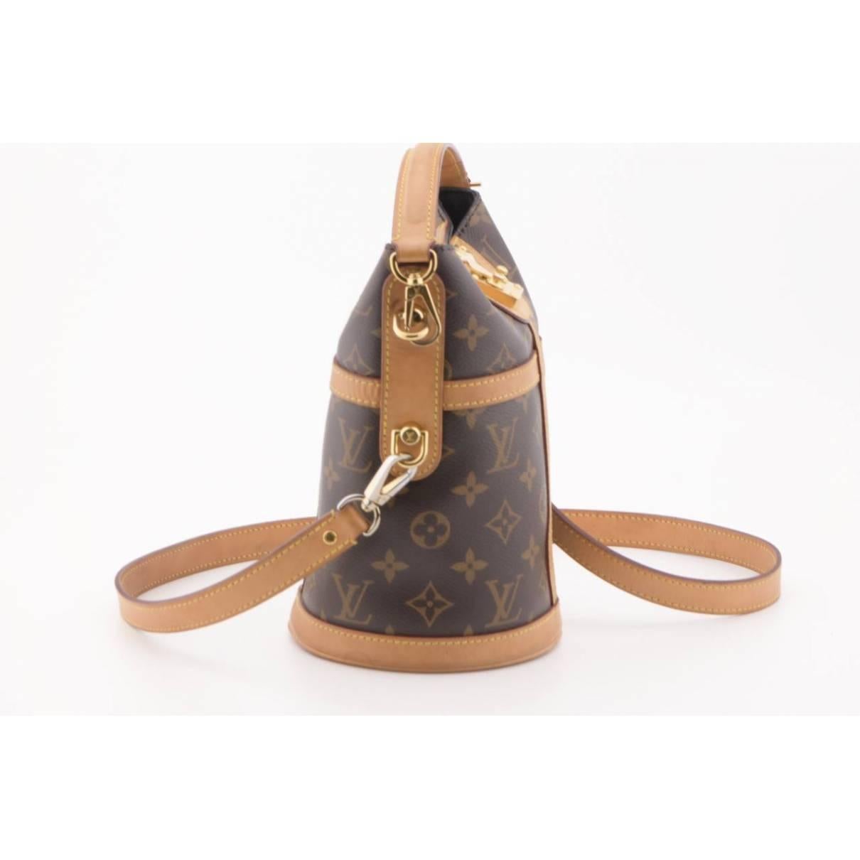 Brown Louis Vuitton Duffle Tops Monogram Canvas Handbag For Sale