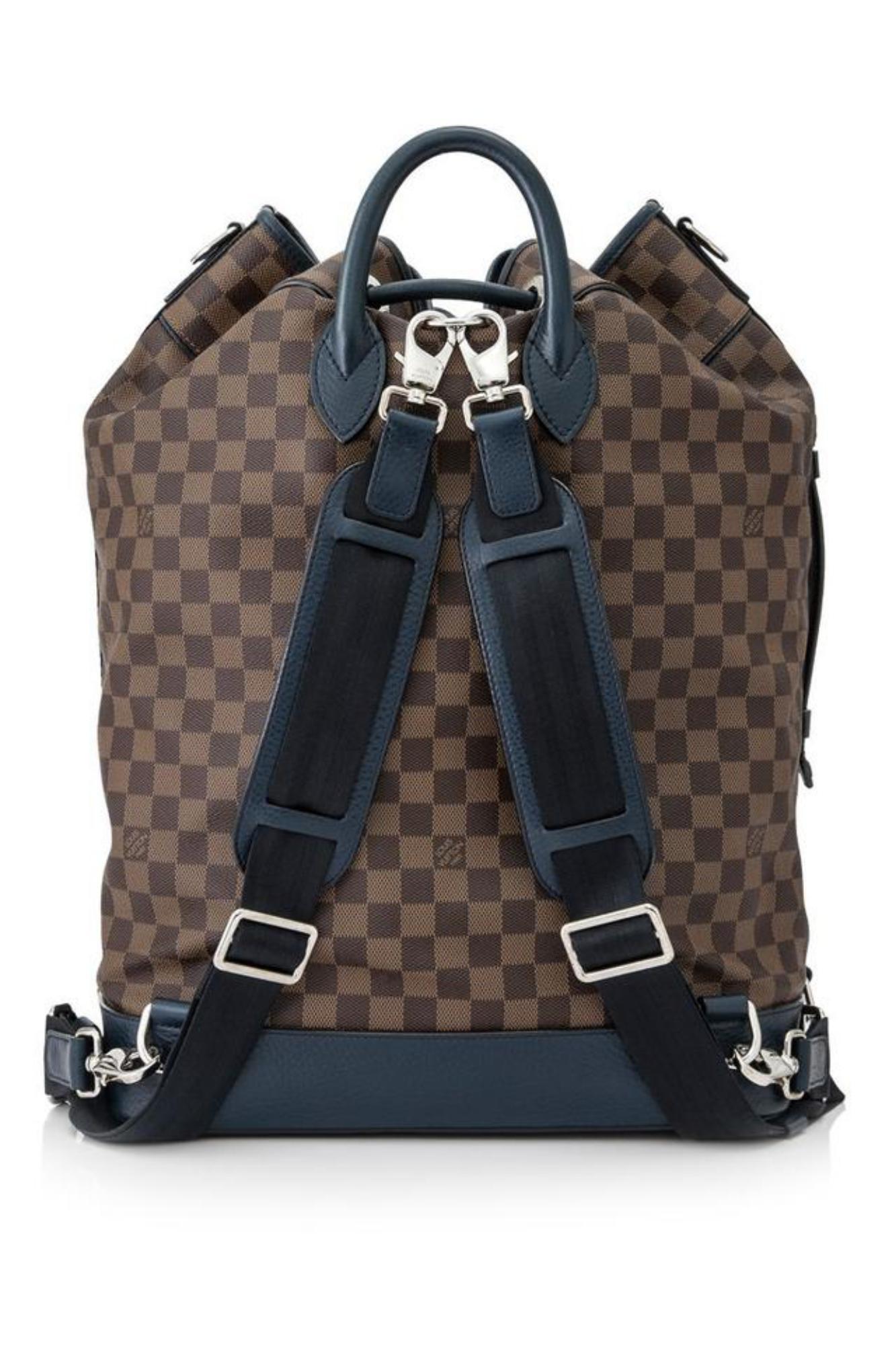 Black Louis Vuitton Duffle Ultra Rare  Ebene Blue Sac Marin 17lz0129 Brown Backpack  For Sale