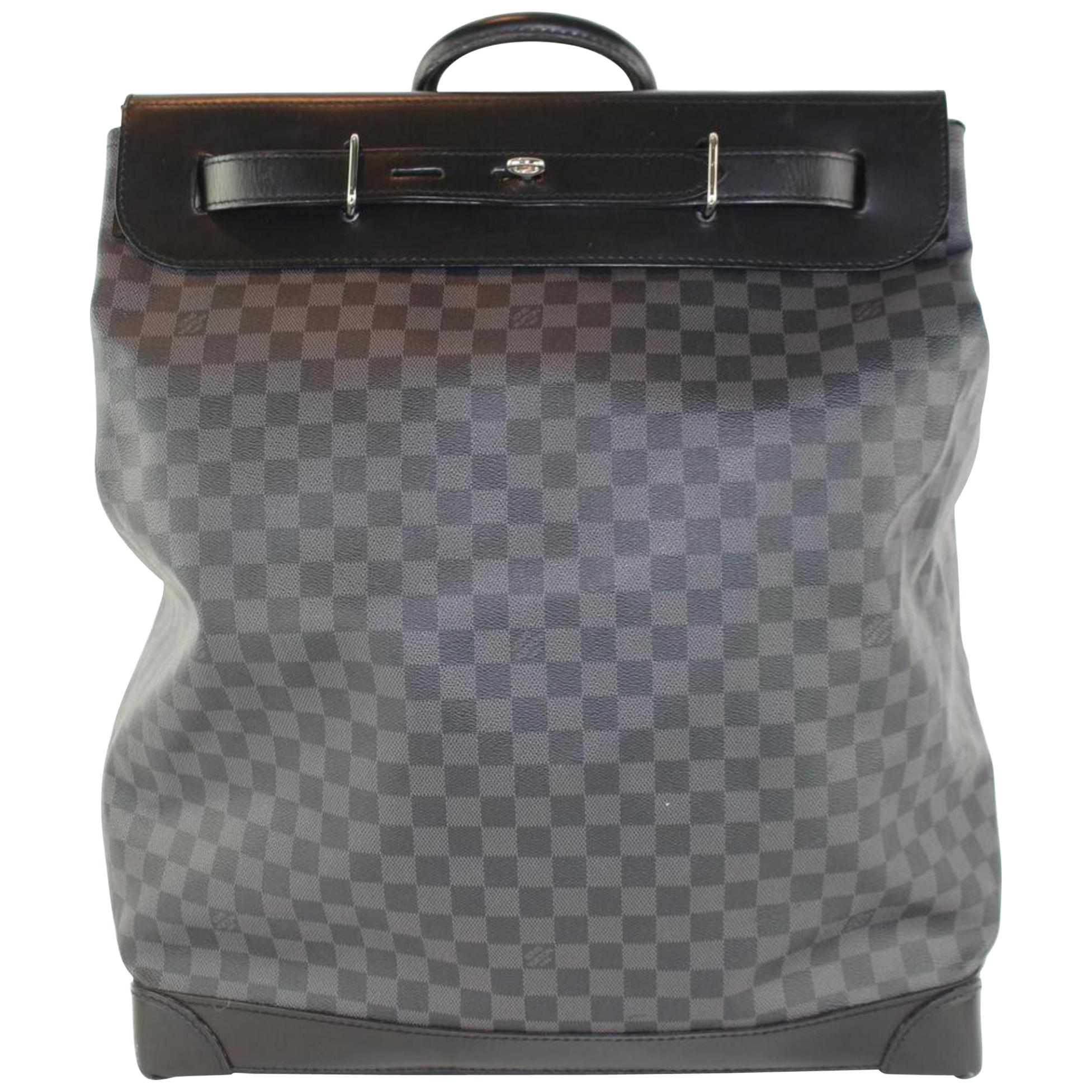 Louis Vuitton Duffle (Ultra Rare) Graphite Steamer Tote 9lz1128 Travel Bag For Sale