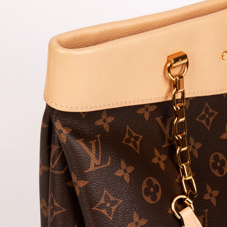 Louis Vuitton Dune Calfskin Leather and Brown Monogram Pallas Shopper For  Sale at 1stDibs