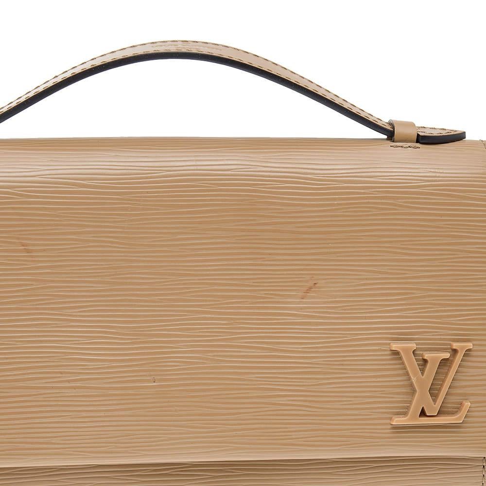 Brown Louis Vuitton Dune Epi Leather Clery Pochette Bag For Sale