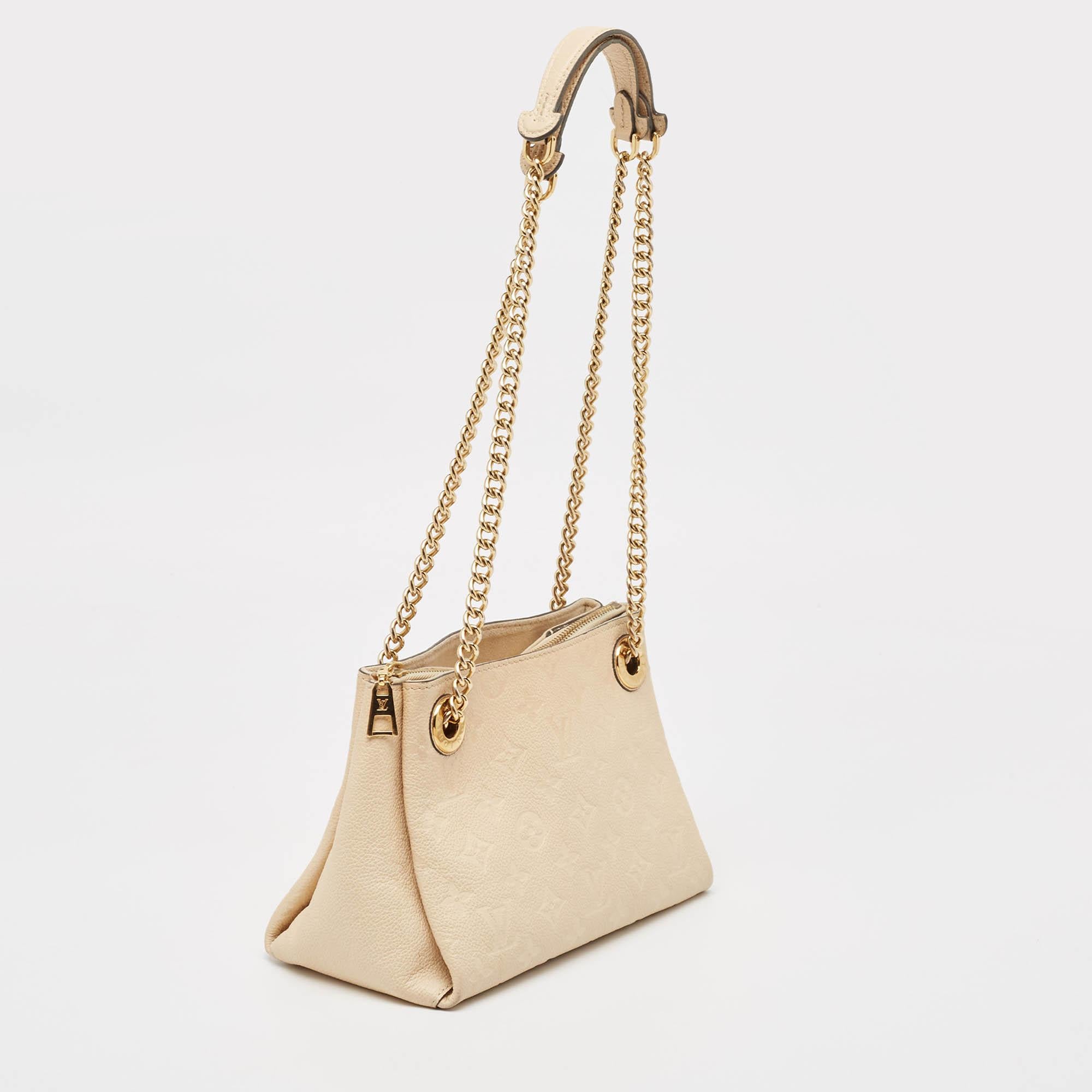 Beige Louis Vuitton Dune Monogram Empreinte Leather BB Surene Bag