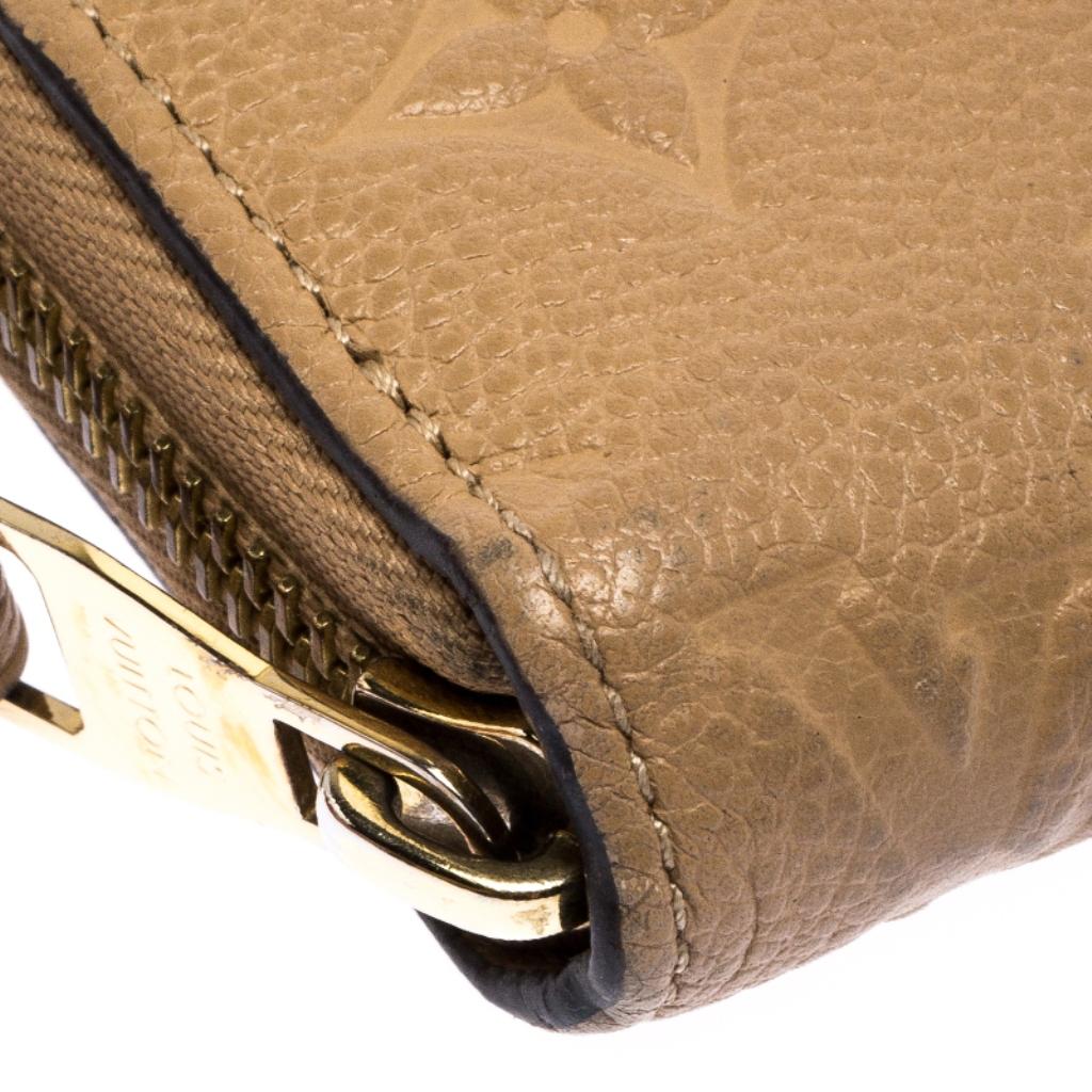 Brown Louis Vuitton Dune Monogram Empreinte Leather Zippy Wallet