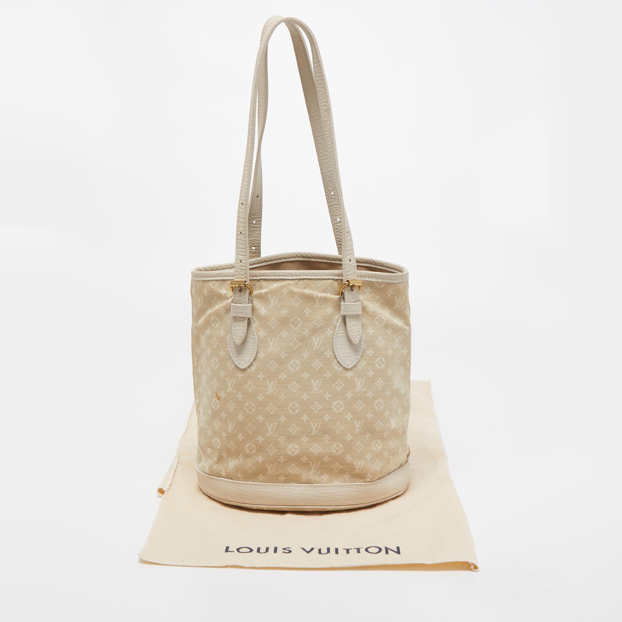 Louis Vuitton Dune Monogram Mini Lin Canvas Bucket PM Bag 2