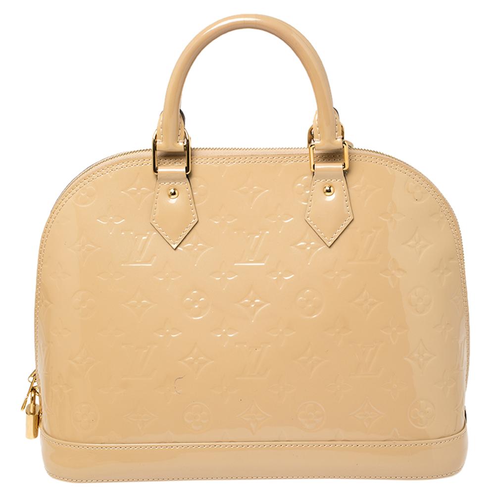 Louis Vuitton Dune Monogram Vernis Leather Alma PM Bag In Good Condition In Dubai, Al Qouz 2