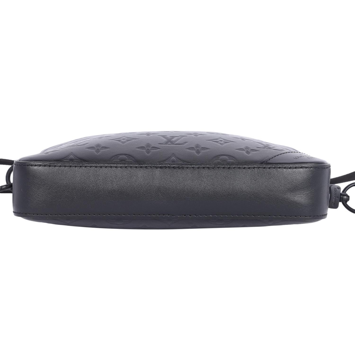 Louis Vuitton Duo Messenger Bag Leather Black 6