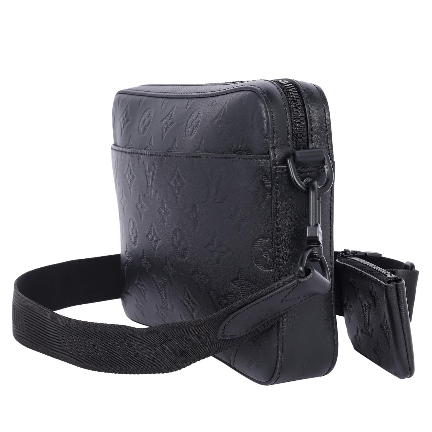 Louis Vuitton Duo Messenger Bag Leather Black 1