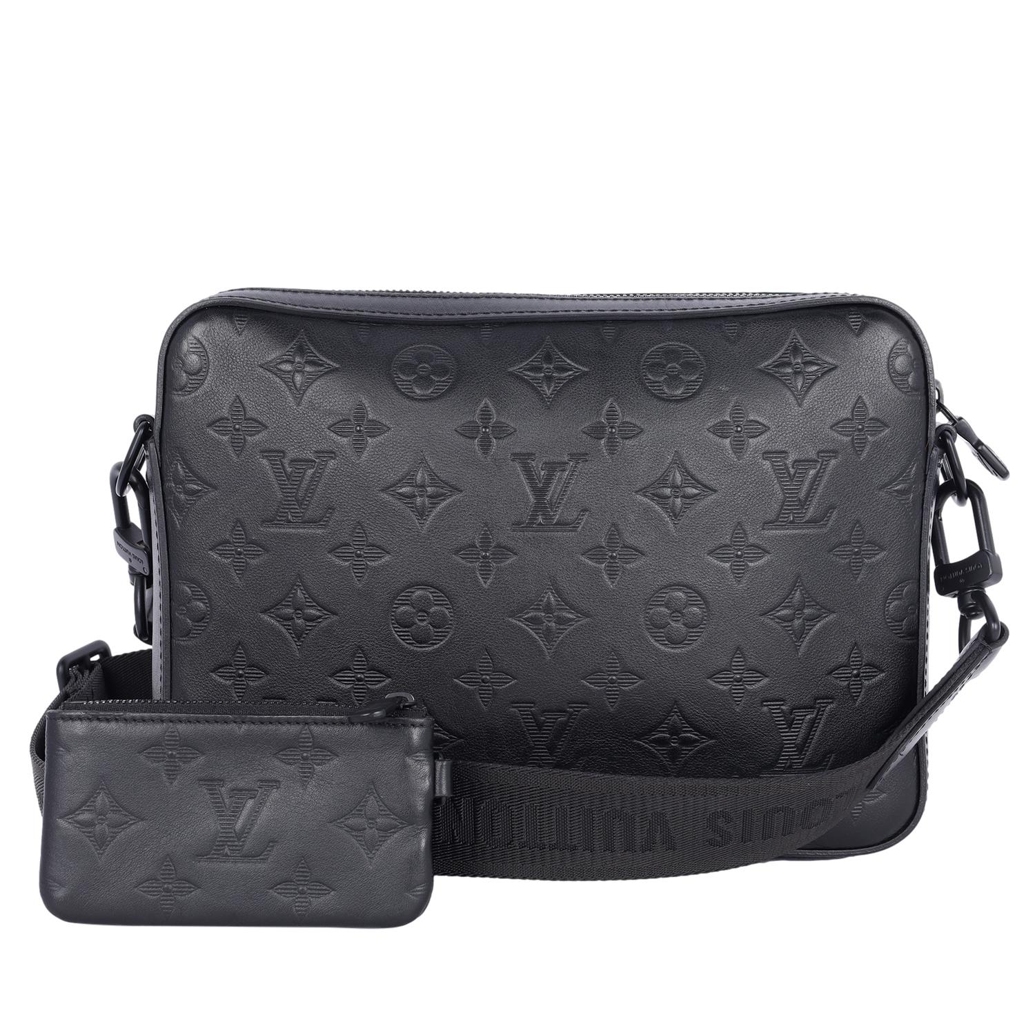 Louis Vuitton Duo Messenger Bag Leather Black 2