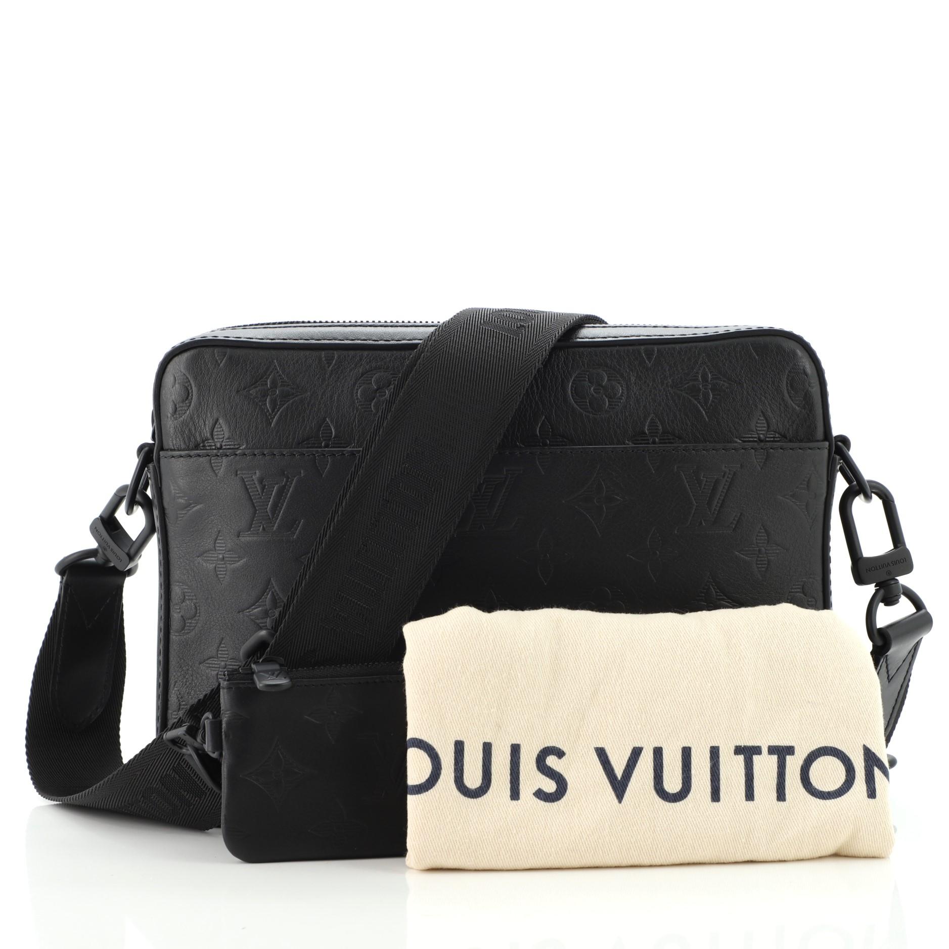 Louis Vuitton Black Monogram Shadow Leather Duo Messenger Bag - Handbag | Pre-owned & Certified | used Second Hand | Unisex