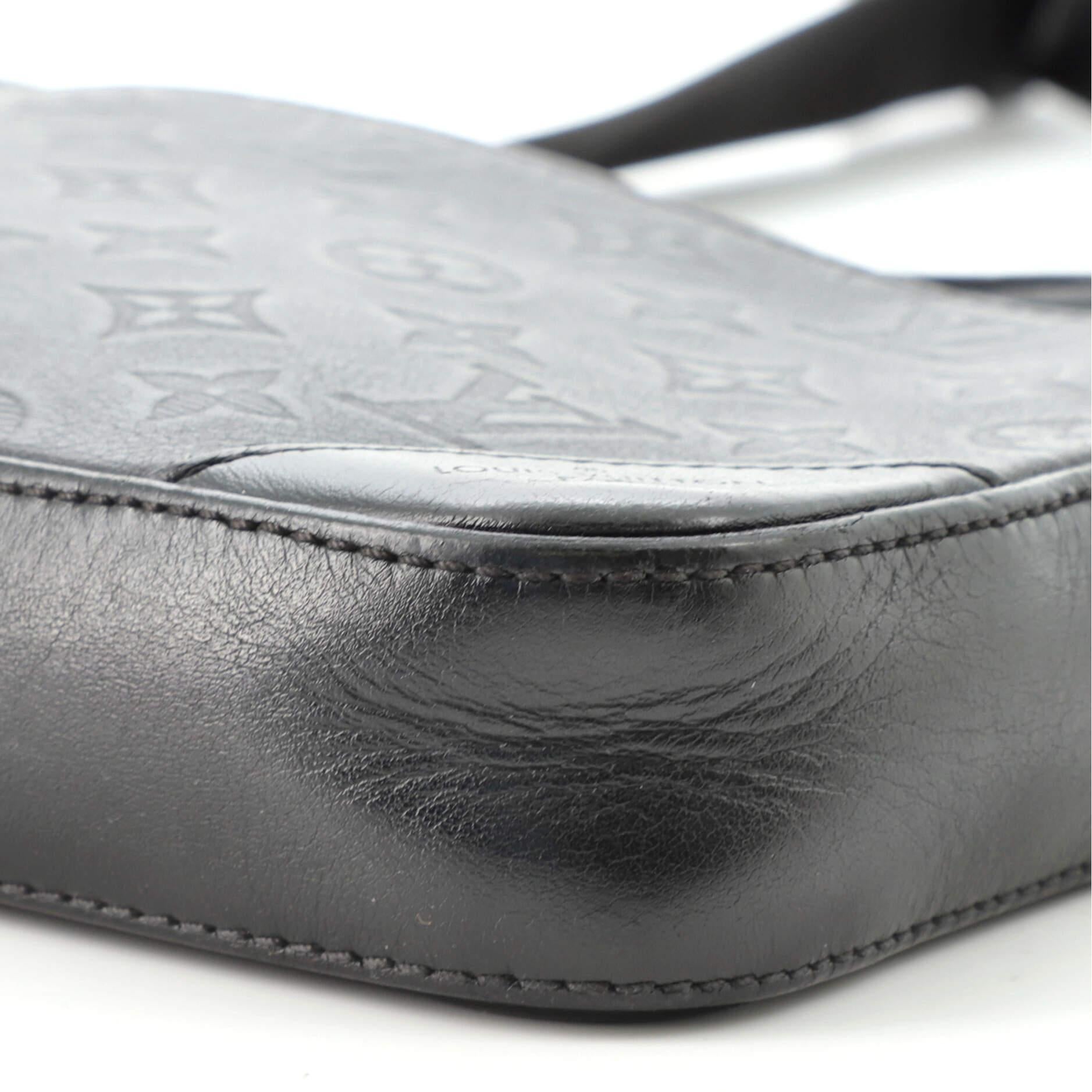 Black Louis Vuitton Duo Messenger Bag Monogram Shadow Leather