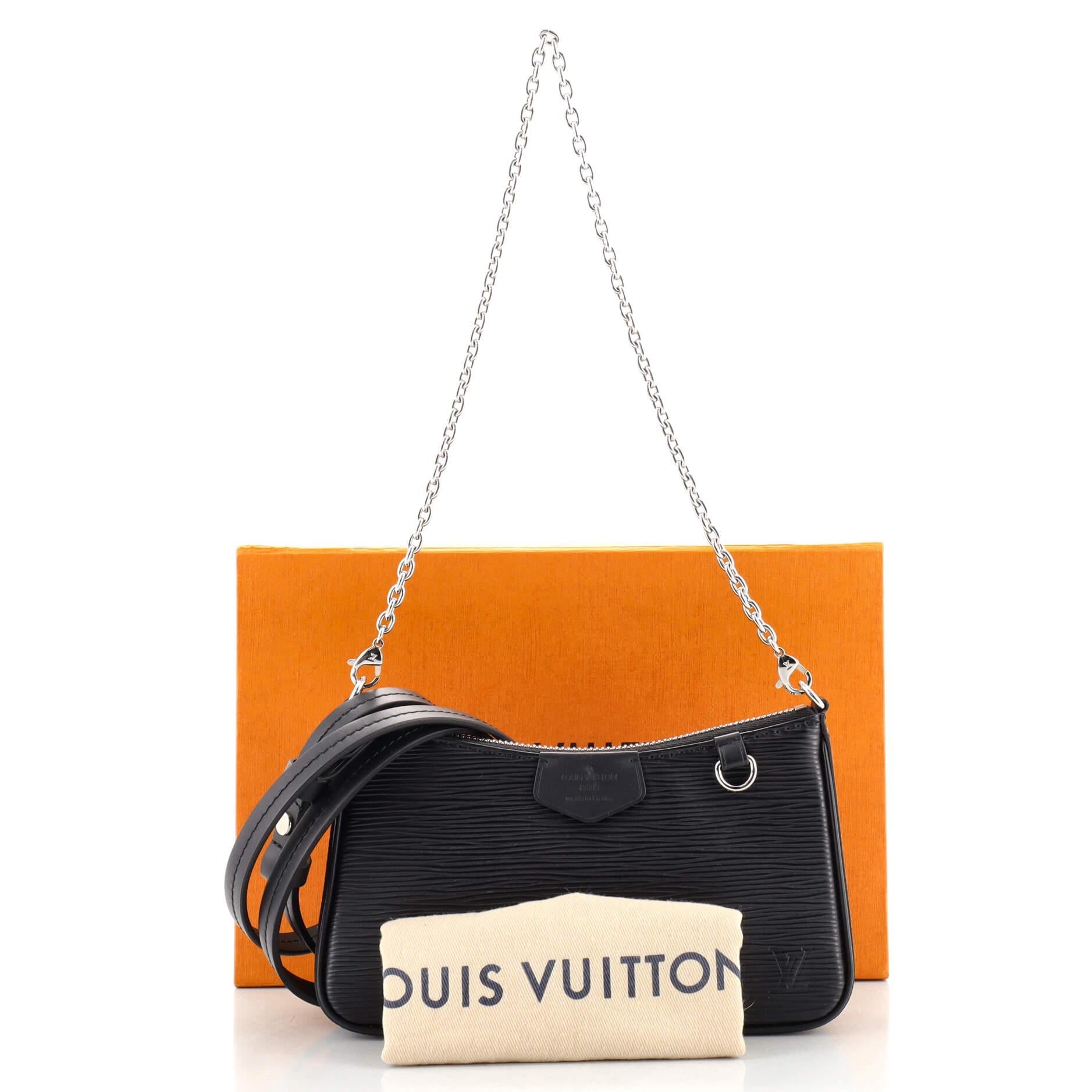 LOUIS VUITTON Easy Pouch On Strap Epi Leather Shoulder Bag Cream