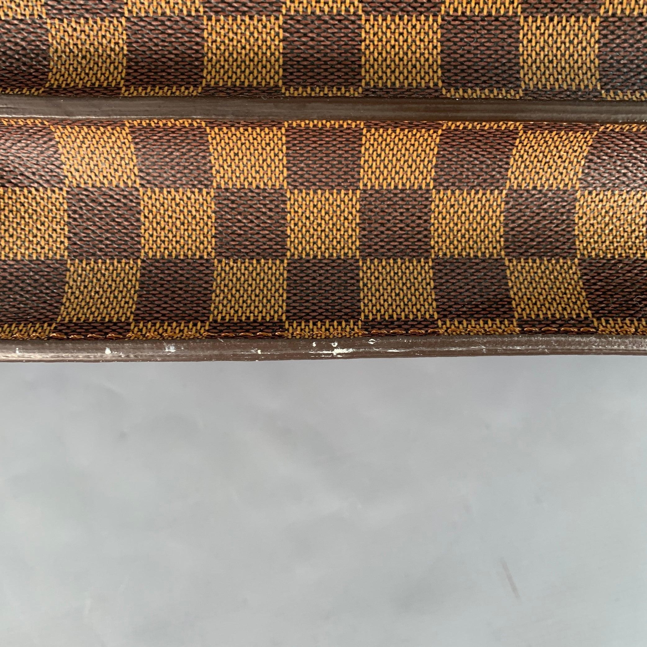 LOUIS VUITTON Ebene Brown Beige Damier Leather Coated Canvas Briefcase Bag For Sale 6