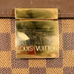 LOUIS VUITTON Ebene Brown Beige Damier Leather Coated Canvas Briefcase Bag