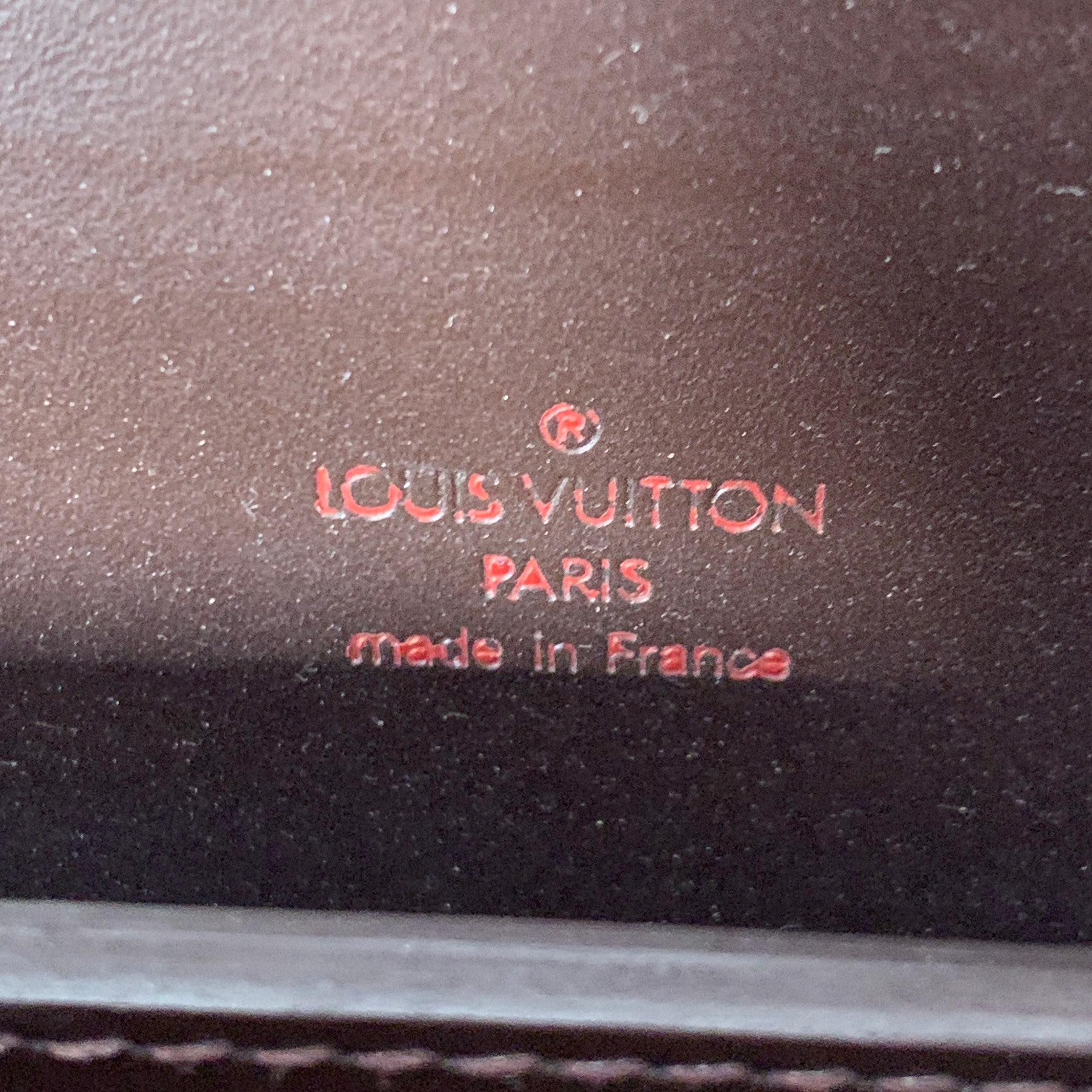 LOUIS VUITTON Ebene Brown Beige Damier Leather Coated Canvas Briefcase Bag For Sale 1