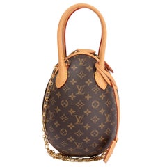 LOUIS VUITTON Ebene brown & black 2019 Monogram EGG SMALL Crossbody Bag