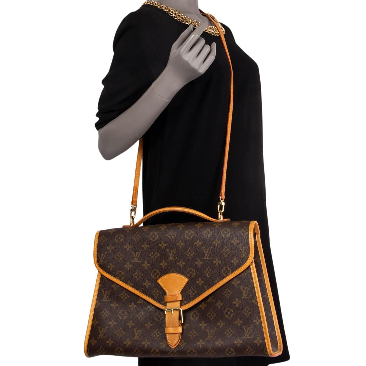 LOUIS VUITTON Ebene brown MONOGRAM CANVAS BEVERLY GM Briefcase Bag 2