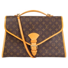 LOUIS VUITTON Ebene brown MONOGRAM CANVAS BEVERLY GM Briefcase Bag