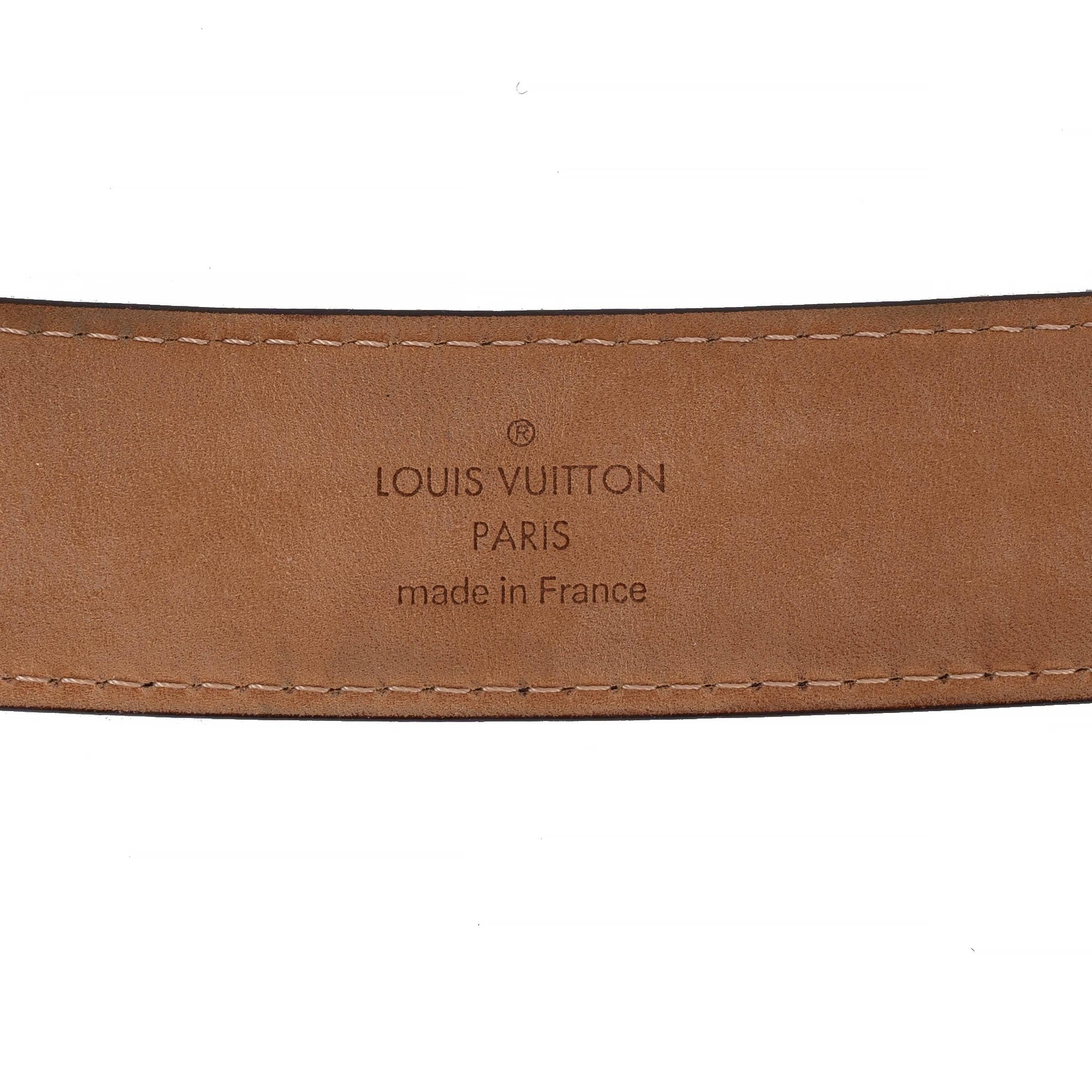 LOUIS VUITTON Ebene brown Monogram canvas ELLIPSE Belt 85 / 34 1
