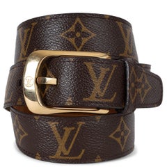 LOUIS VUITTON Ebene brown Monogram canvas ELLIPSE Belt 85 / 34