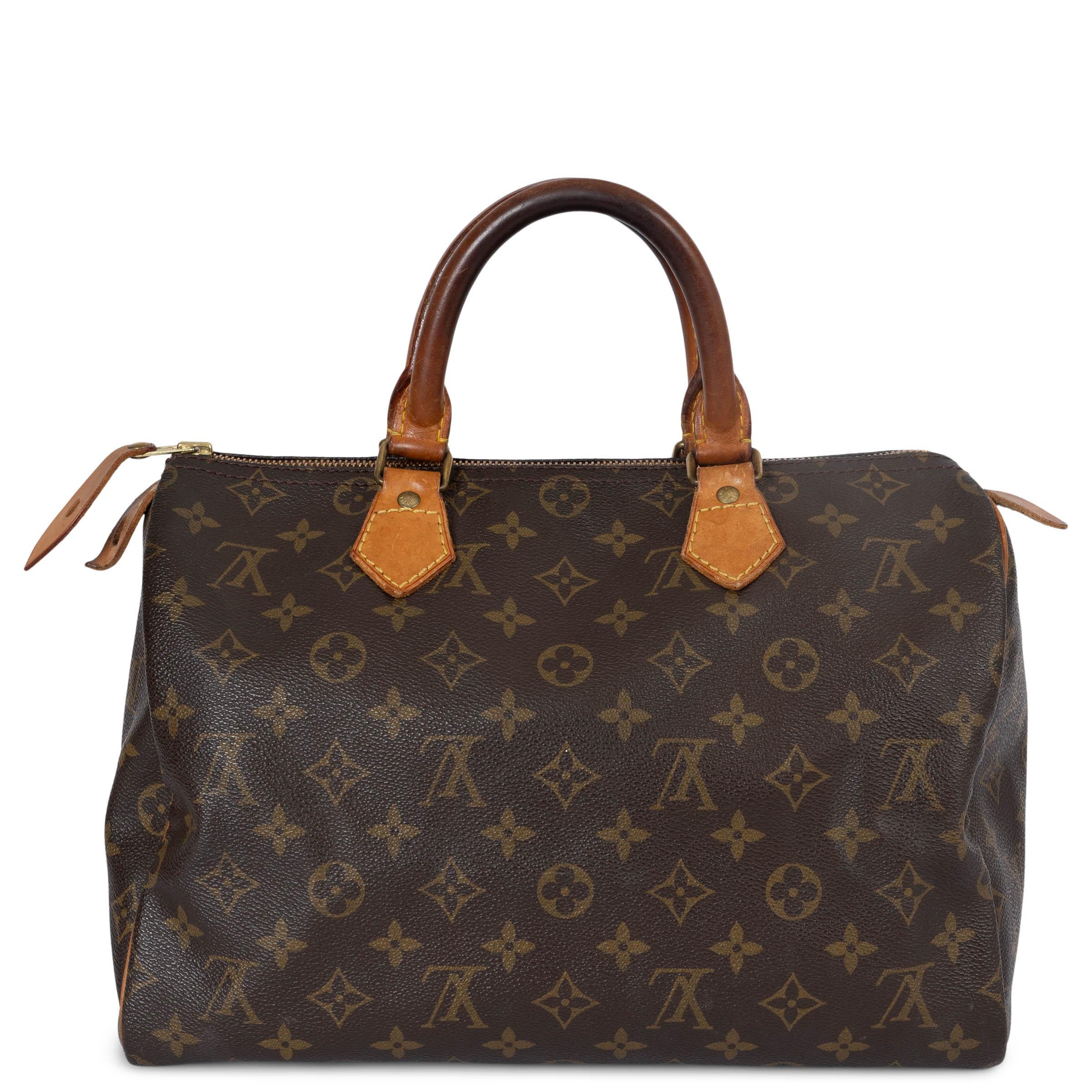Black LOUIS VUITTON Ebene brown Monogram canvas SPEEDY 30 Bag