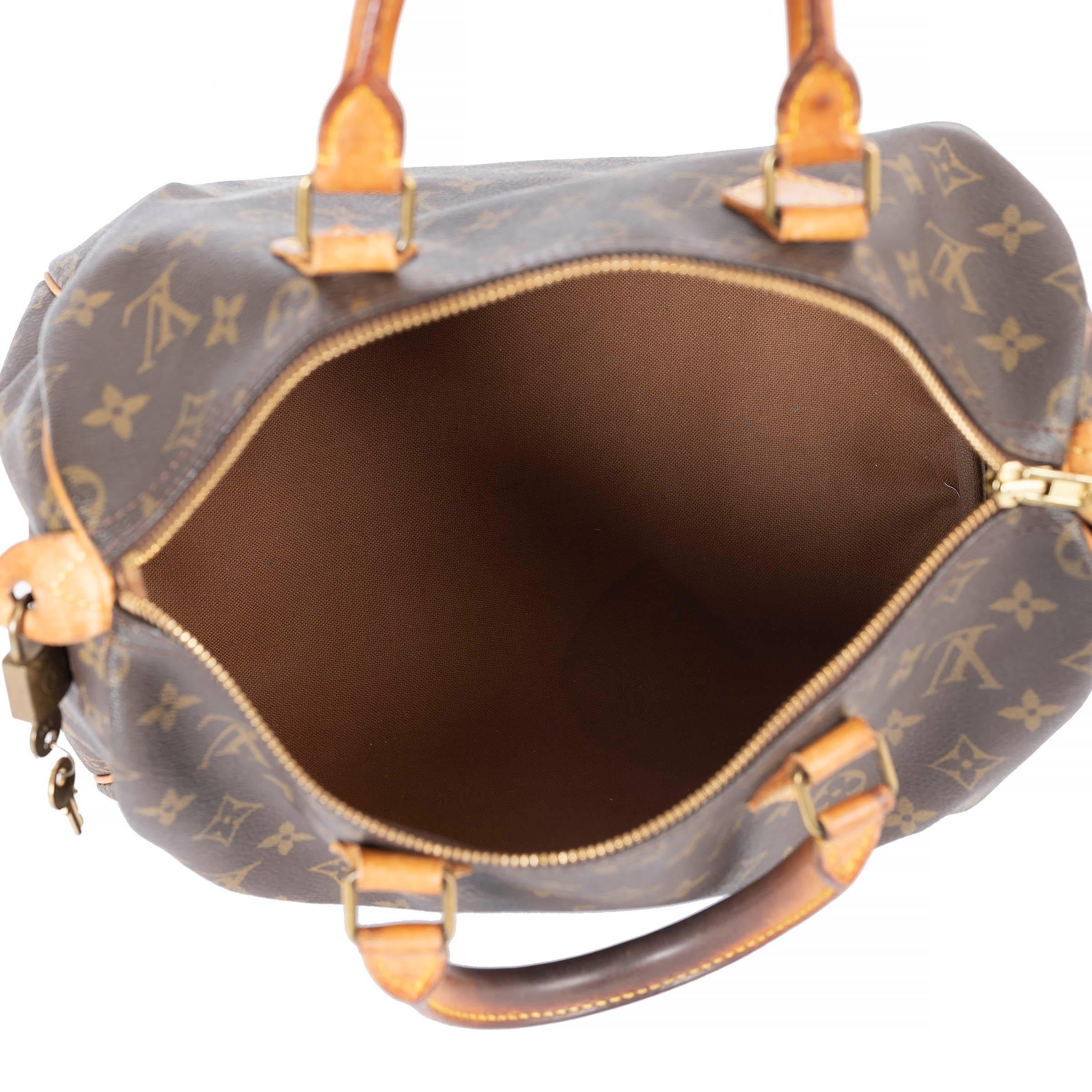 Women's LOUIS VUITTON Ebene brown Monogram canvas SPEEDY 30 Bag