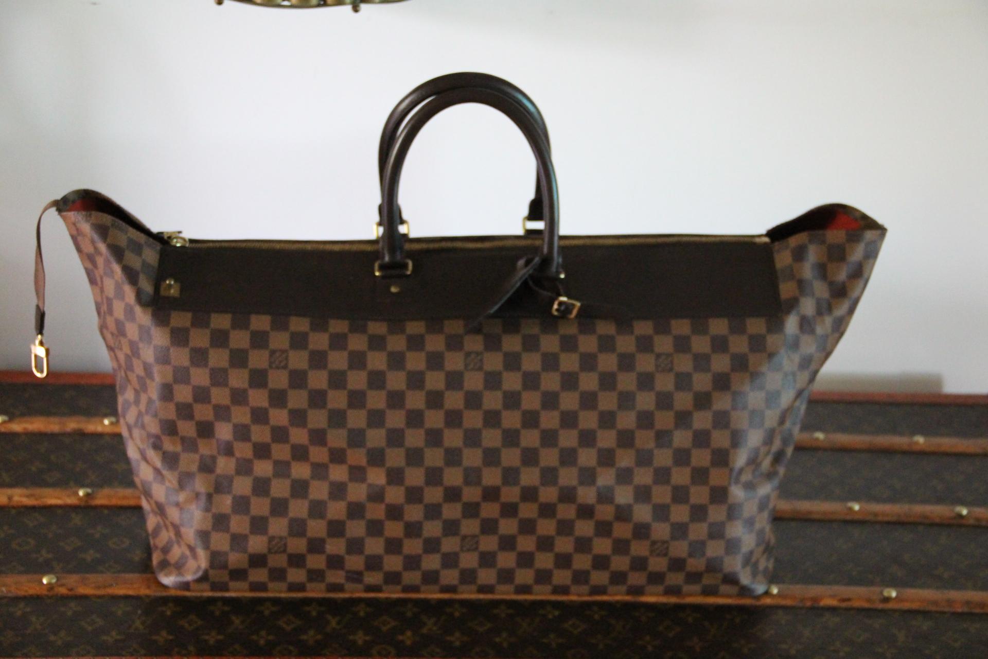 Borsa da viaggio grande in tela Louis Vuitton Ebene Damier in vendita 7