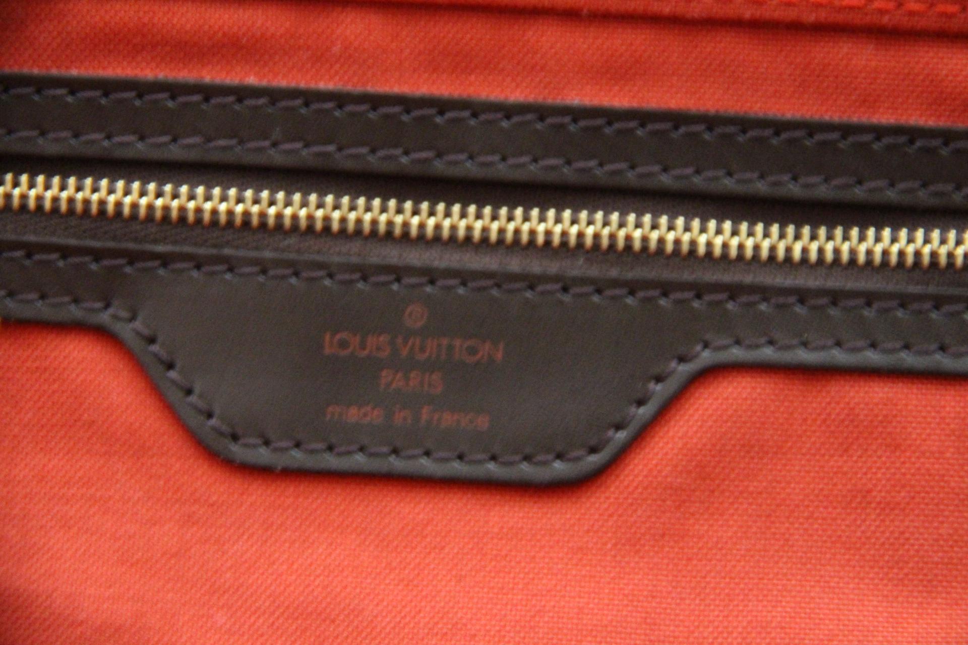 Borsa da viaggio grande in tela Louis Vuitton Ebene Damier in vendita 10